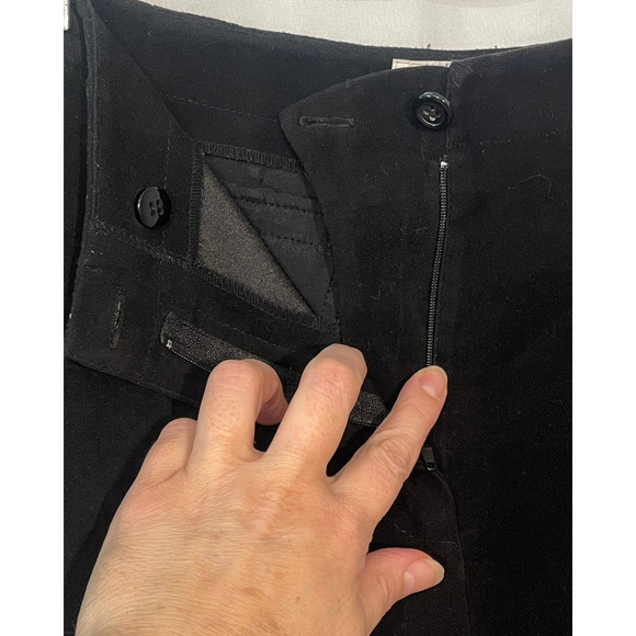 Talbots Petites Sz 12P Dress Pants Tapered Leg 32"x28" Stretch Velour Black - Picture 4 of 7